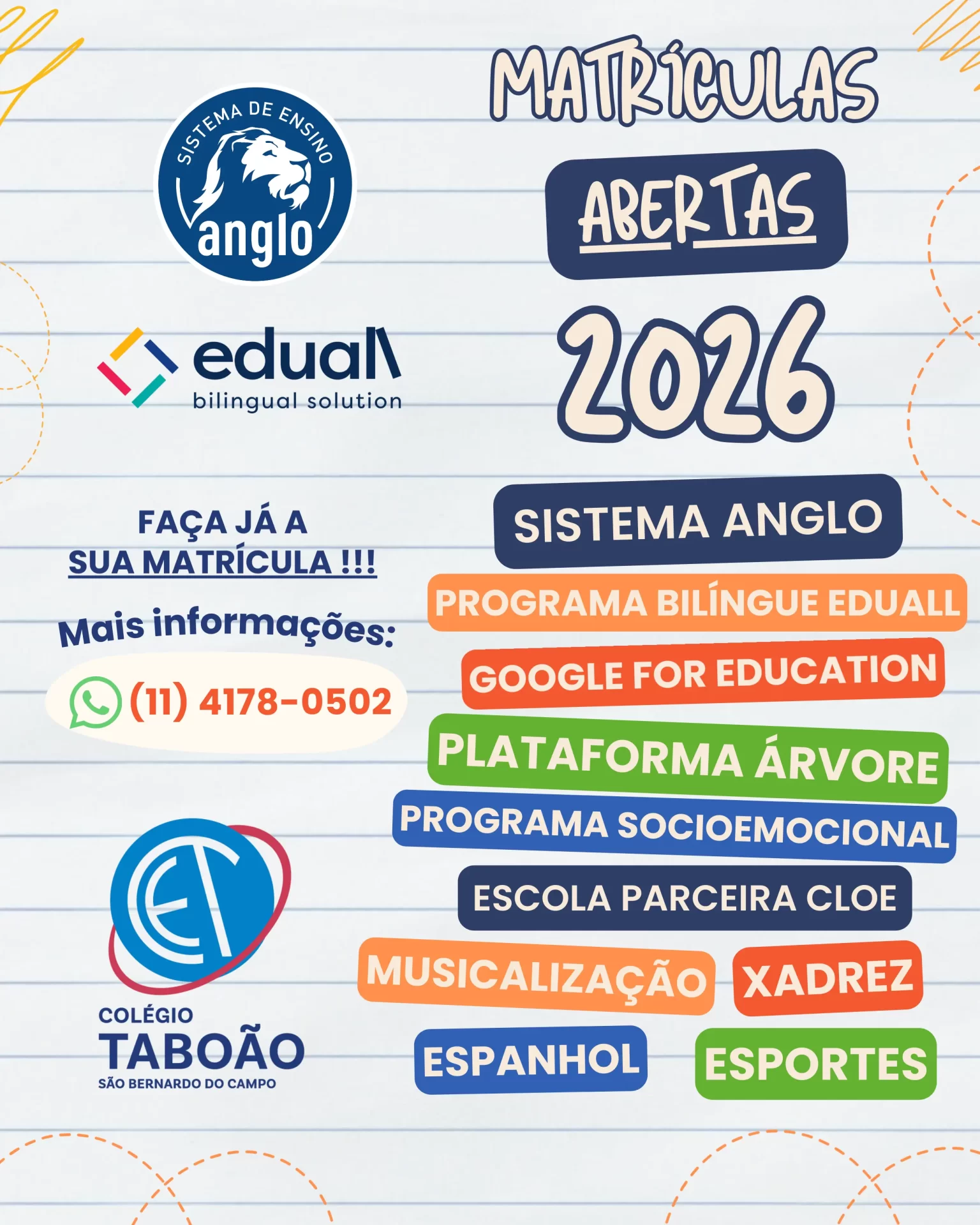 Matrículas Abertas 2026